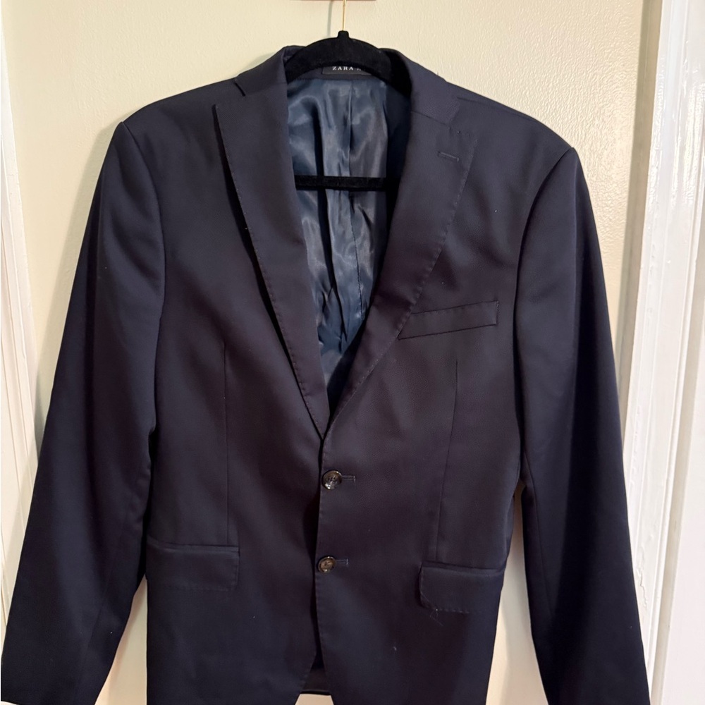 Zara Navy Sport Coat with Notched Lapels